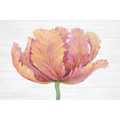 Single Pink Bloom I 1 Piece Wrapped Canvas Wall Art