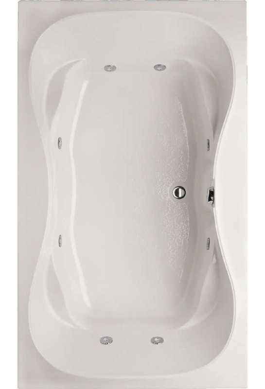 Evansport 60 " L x 42 " W Drop-In and Mounting / Installation Required Whirlpool Acrylic Bathtub, Biscuit, Matte Black