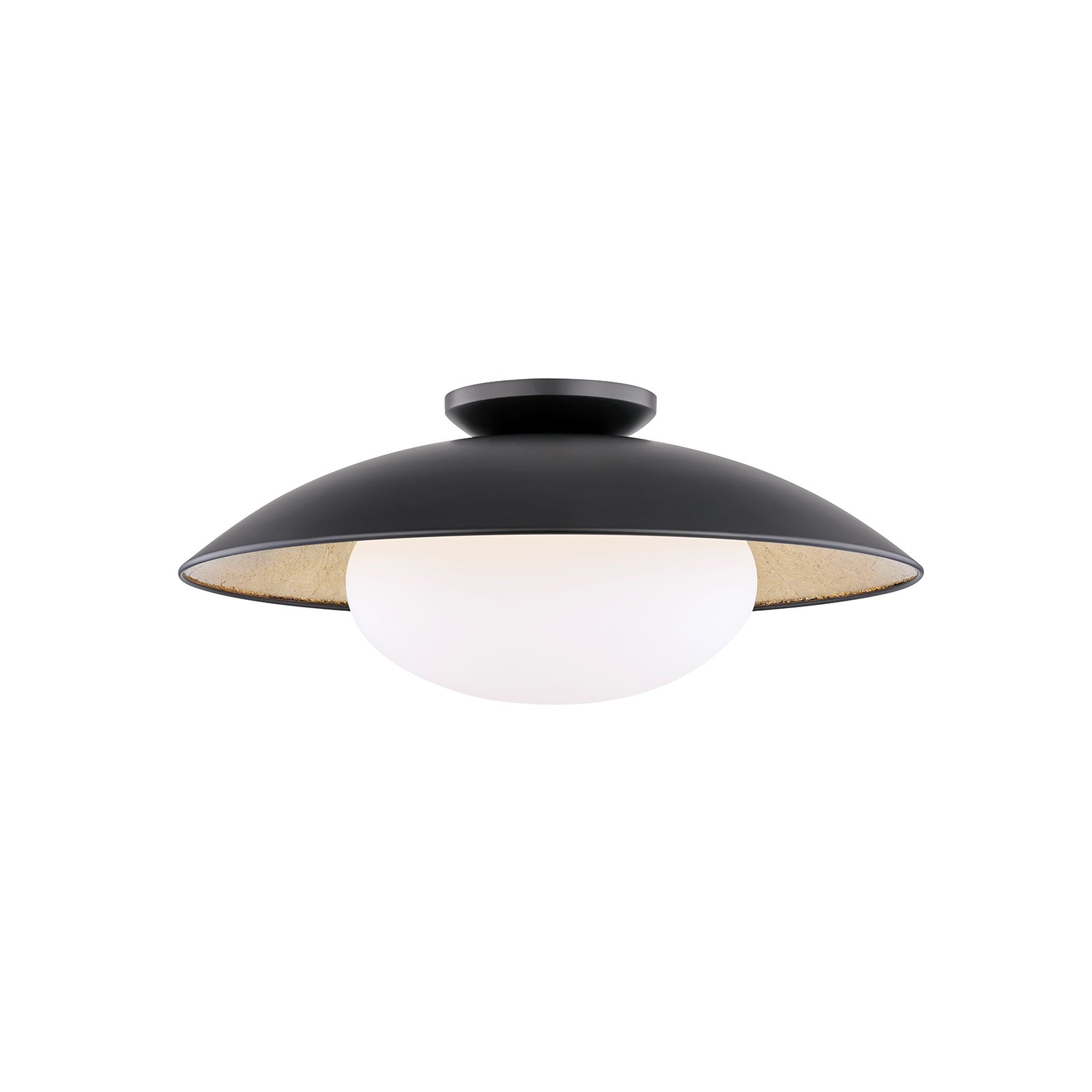 Jason Single Light Flush Mount, Black Lustro, 9'' H x 21'' W x 21'' D