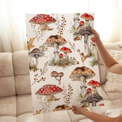 «Botanical Cottagecore Mushroom III Cottage», reproduction d'art non encadrée