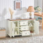 Buffet 47,3 "Mid Century Modern Buffet avec rangement, armoire de rangement en bois avec 2 portes et 3 tiroirs pour la cuisine, le vestibule, la console décorative, brun et blanc
