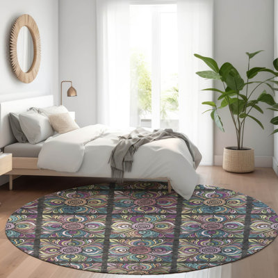 Premium Machine Washable Prisco Black Rug