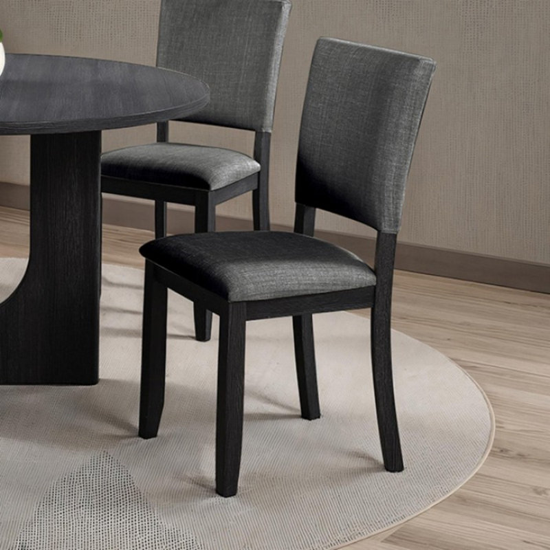 Chaise d'appoint Belsay (ensemble de 4), Gris foncé, Noir