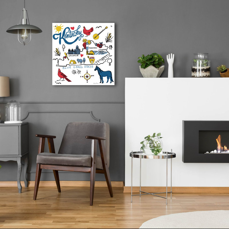  «Kentucky» par Farida Zaman, art mural en verre acrylique, 24 po x 24 po, H 24 po x l 24 po