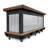 8x3 Outdoor Mobile Bar With Wood Top, Corrugated Metal Panels, And Casters