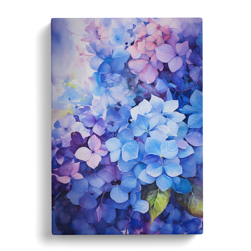 Hydrangea Action Painting - Print, 76cm H x 50cm W x 3cm D
