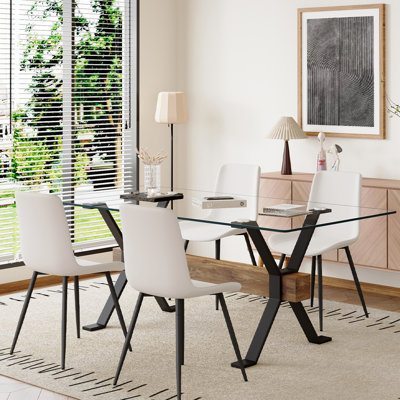 5-Piece Glass Top Dining Table Sets