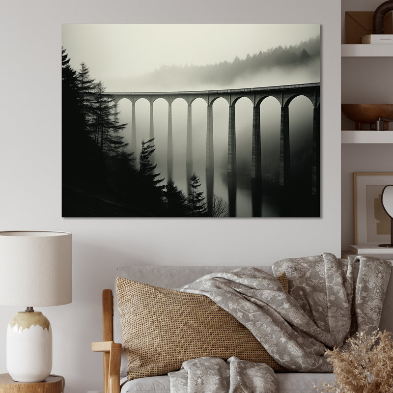 «Bridges Mimalisme» - impression, H 24 po x l 32 po x P 1 po, Toile tendue