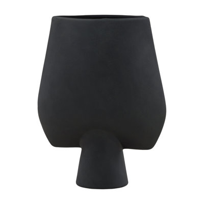 Fianna 17" Tall Terracotta Vase, Black