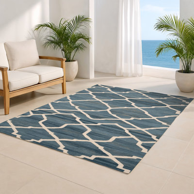 Tapis gris intérieur et extérieur Trellis