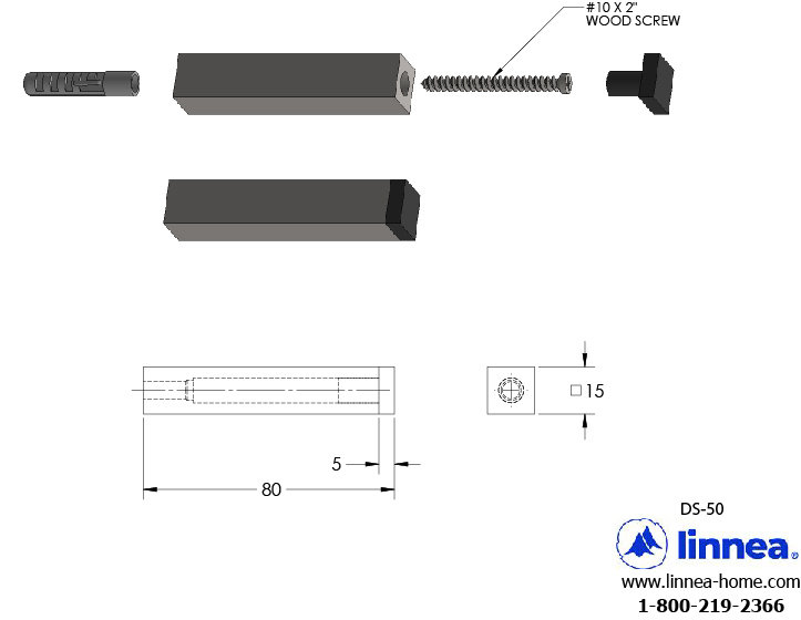 Stainless Steel Baseboard Stop, Satin Black