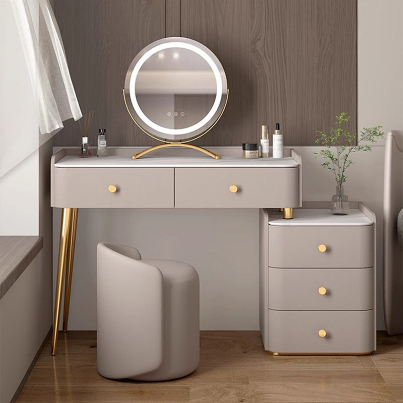 Makeup Vanity with Light mirror,5 drawers,1 chair, 51.18" W x  15.75" D x 31.5" H
