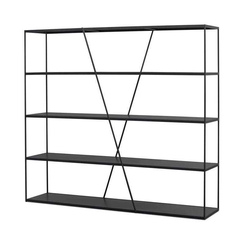 NeedWant Etagere, (2 Shelves) 25" H x 63" W x 16" D, Oblivion