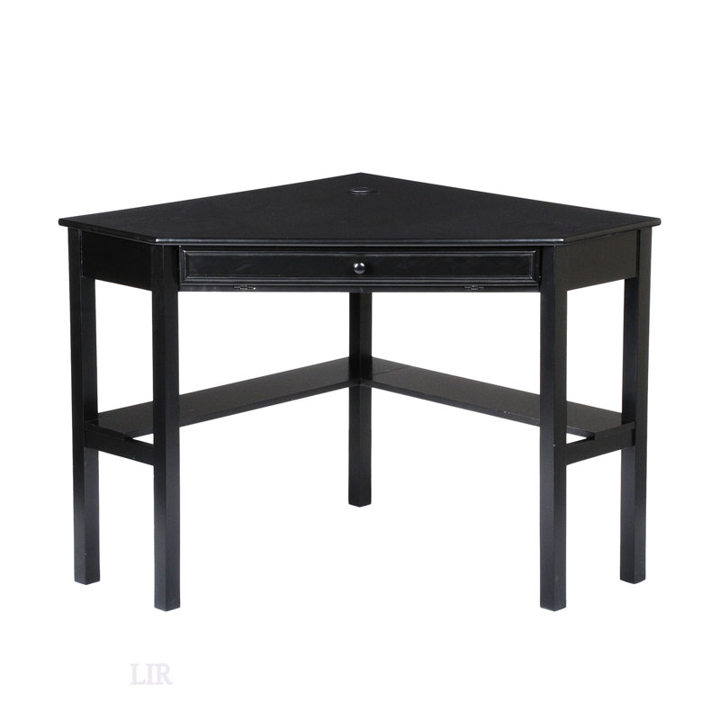 Bureau d'ordinateur de coin Wardboro - peu encombrant, élégant et fonctionnel avec des solutions de gestion des câbles et de rangement