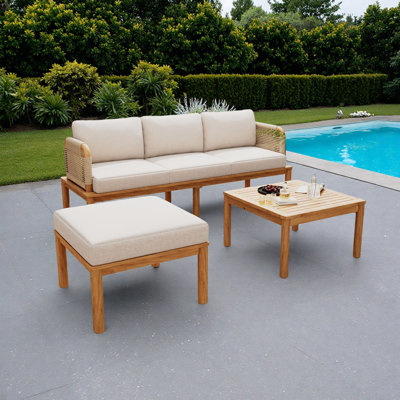 Ensemble de conversation modulaire d'extérieur 3 pièces