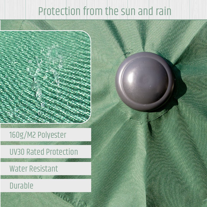 14cm Tilt Balcony Parasol, Green