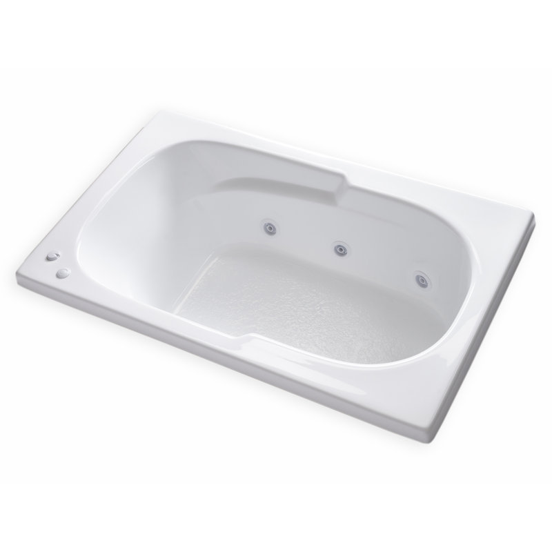 60'' x 36'' Drop-In Whirlpool Acrylic Bathtub, Right