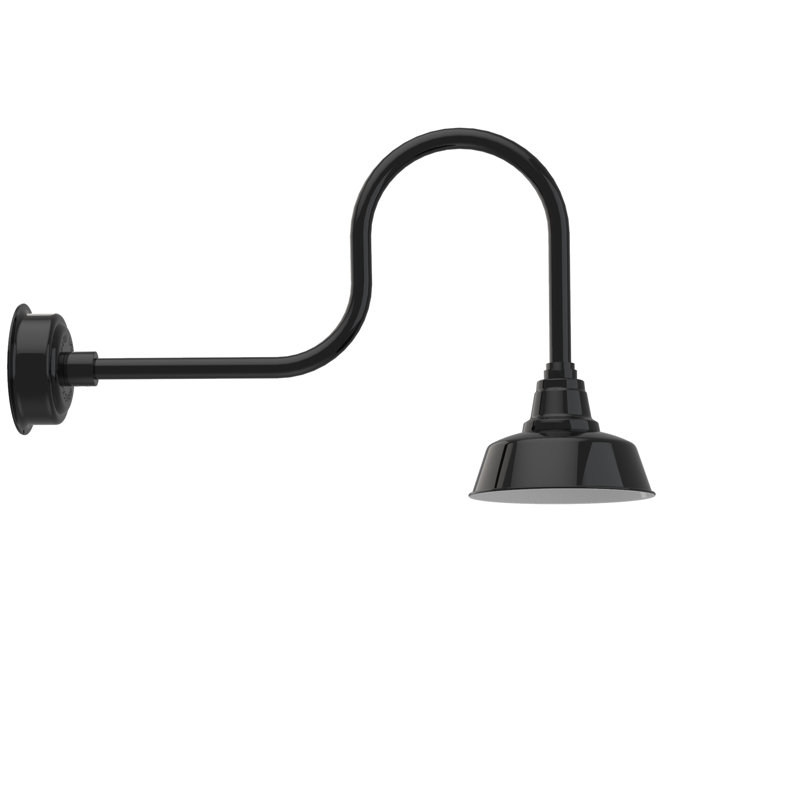 Luminaire de grange d’extérieur Vandervliet, Noir, H 22,37 po x l 10 po x P 36 po