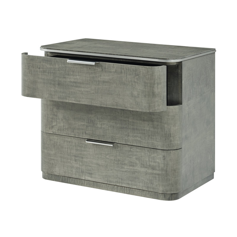 Hudson 3 - Drawer Solid Wood Nightstand