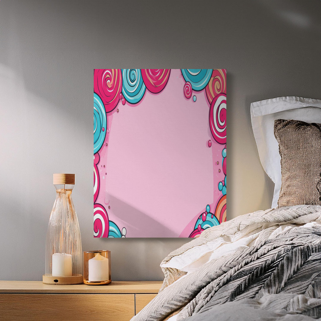 Candy Swirl Canvas Wall Art, Gallery Wrapped Matte Print, Lollipops, Ready to Hang, Archival Quality, Sweet Treats Decor, Modern Decor