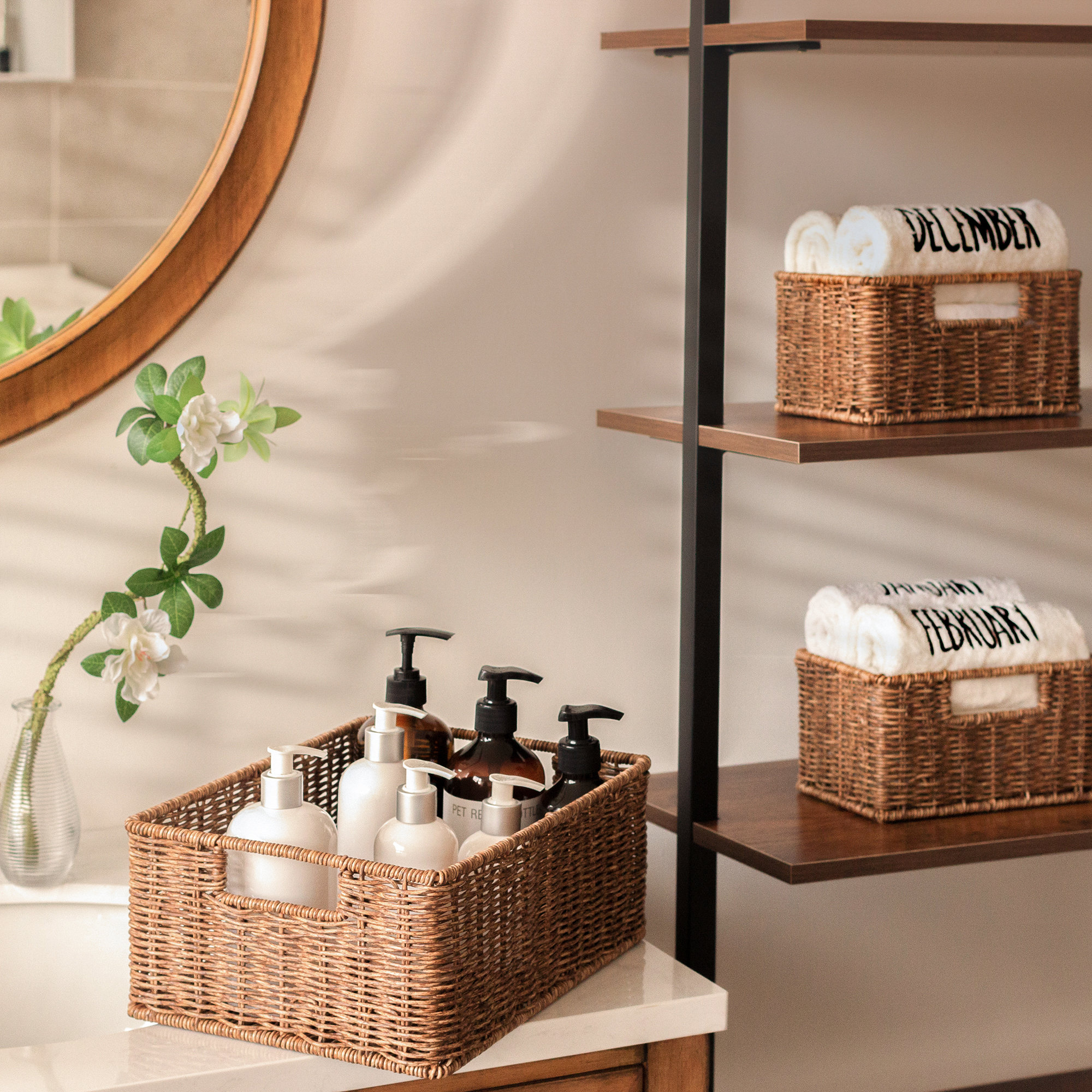 Bayou Breeze Bayou 3 Piece Wicker Storage Basket Set & Reviews | Wayfair