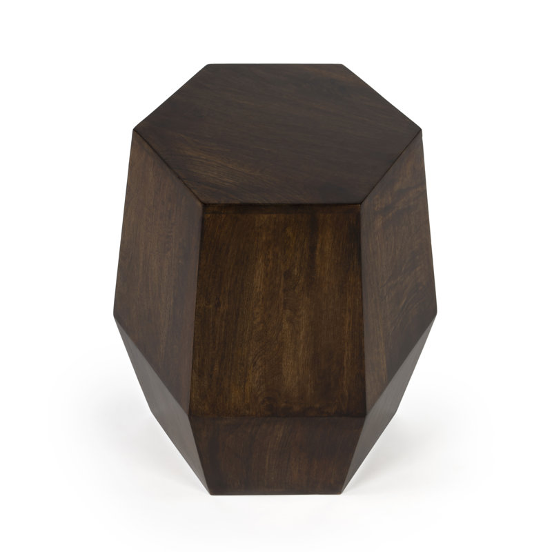 Gulchatai Wood Finish Side Table, Dark Walnut