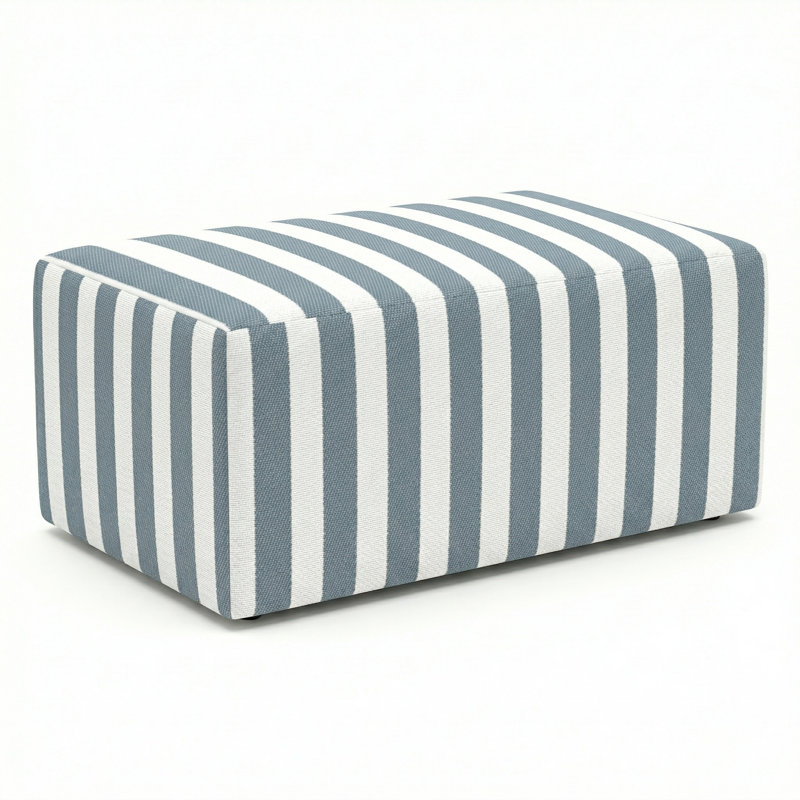 Berlin Gardens Lilly Hive 18X30x13 Rectangle Pouf, Sky Blue