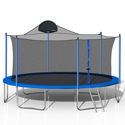 Ceballos Oval Kid / Toddler Trampoline with Handlebar