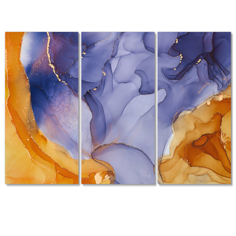 Impression sur toile mauve de luxe abstraite, «Mauve», H 28 po x l 36 po x P 1 po