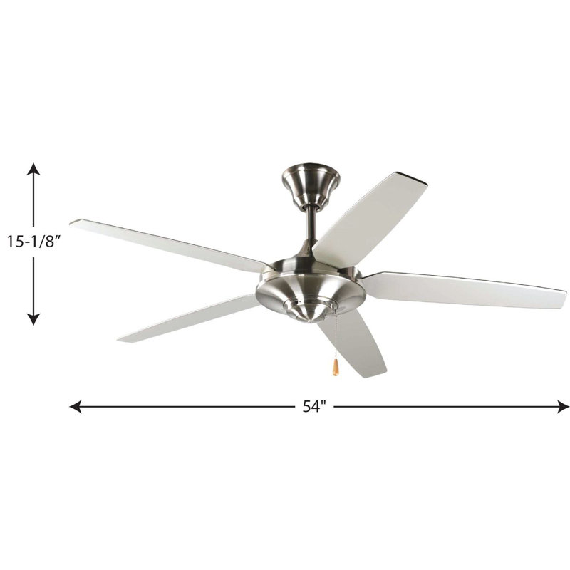 Air Pro 54'' Ceiling Fan, Brushed Nickel with Silver / Cherry Blades