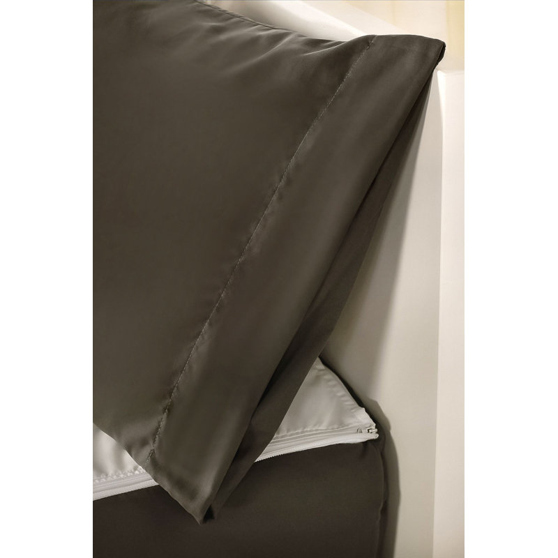 Twin Black Metal Frame Upholstered Platform Bed with Microfiber
