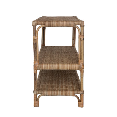 Natural Rattan Hand-Woven Console Table