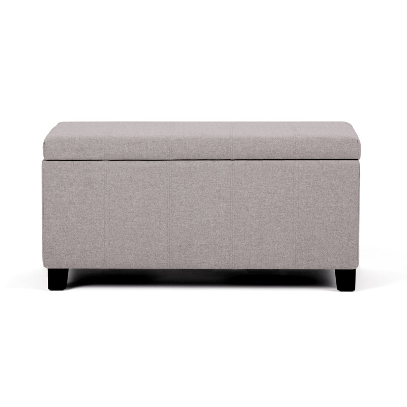 Dover 36"W Upholstered Linen Look Fabric Contemporary Rectangular Storage Ottoman with Lift Top, Cloud Gray