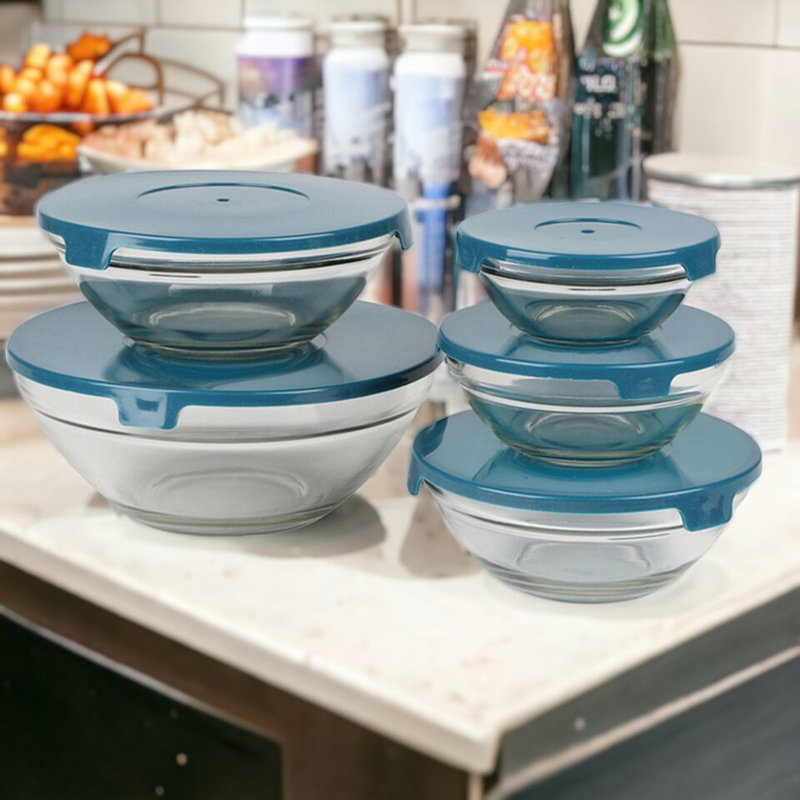 Shuford Glass Food Storage Container, Blue