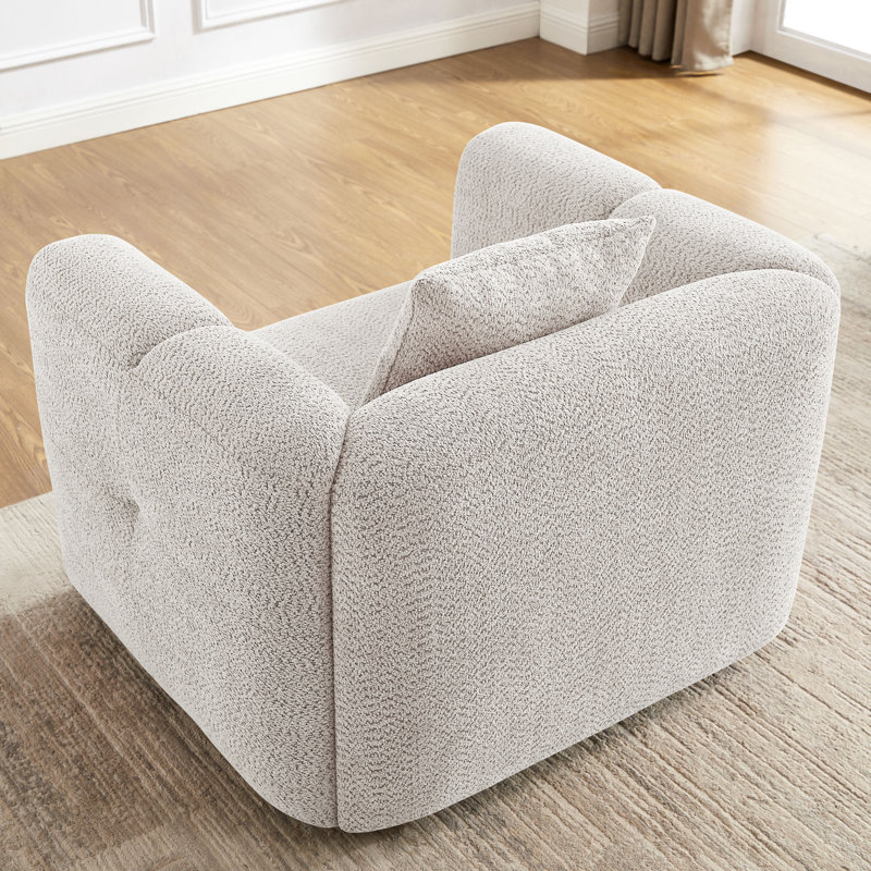 Chaise d'appoint rembourrée 42,91 po Jasey, Polyester kaki clair