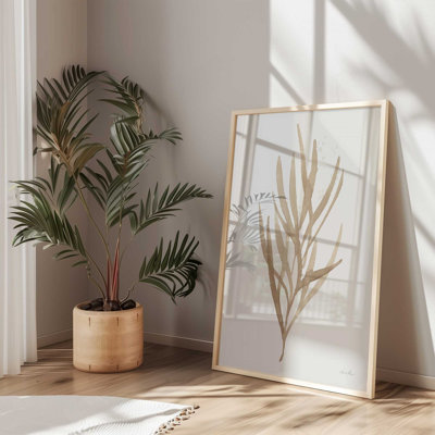 Tan Leaf Impressions II Print in a  Frame