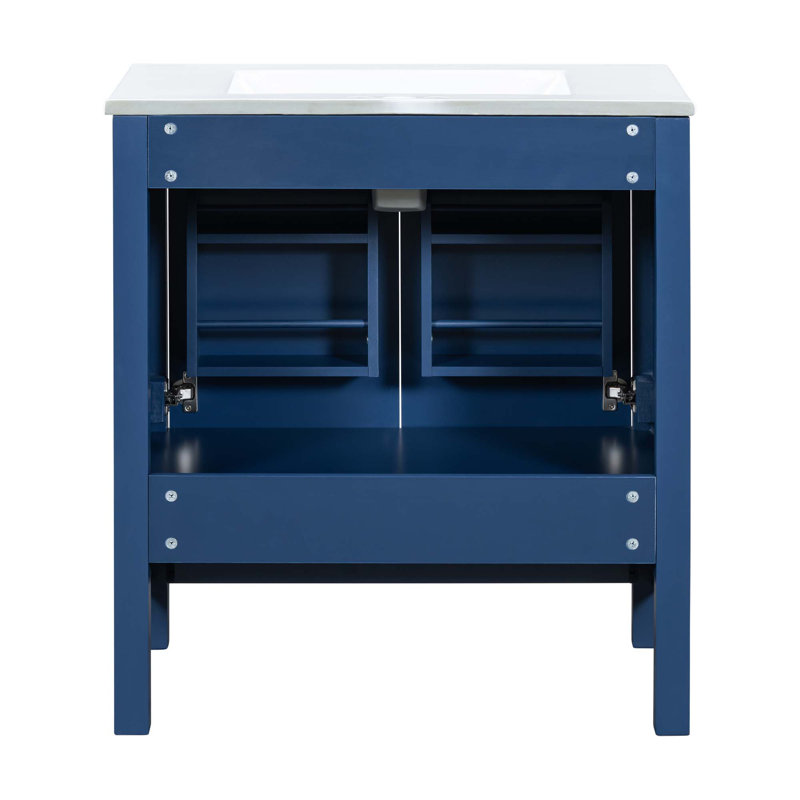 60" Bathroom Vanity Set With Double Vanities (Separate), Double Ceramic Sinks, Storage Shelf, And Divided Drawers,Mirror Not Included–Modern Bathroom Solution For Spacious Bathrooms
