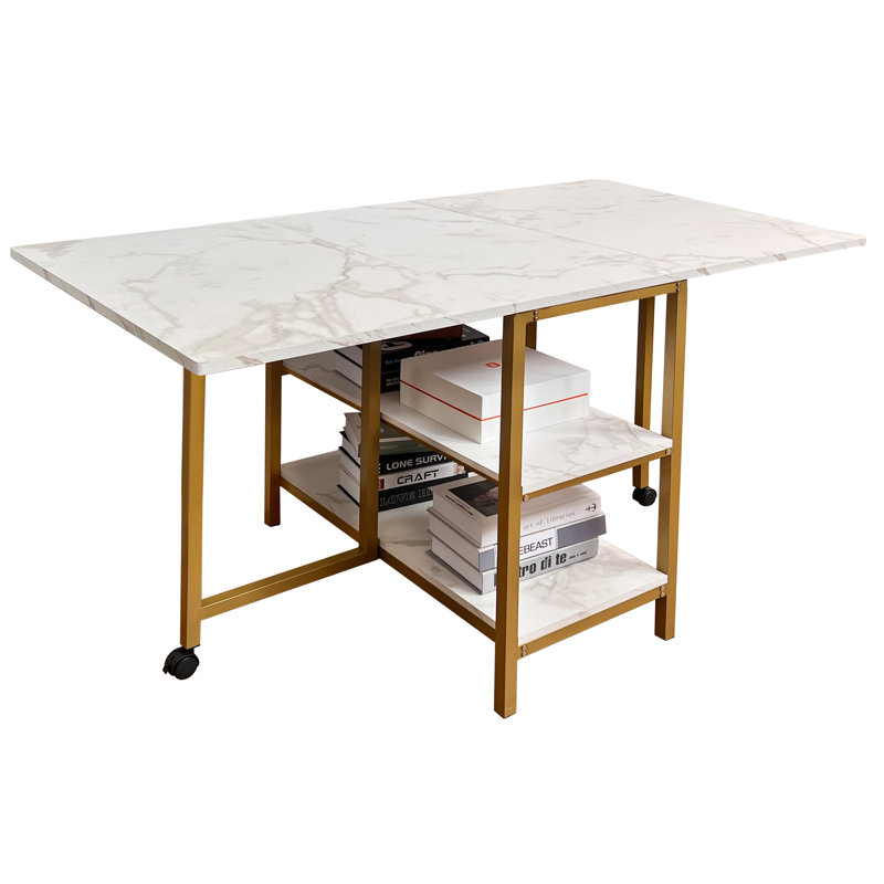 DB-2105002-1 54.9'' Rectangular Portable Folding Table, Gold