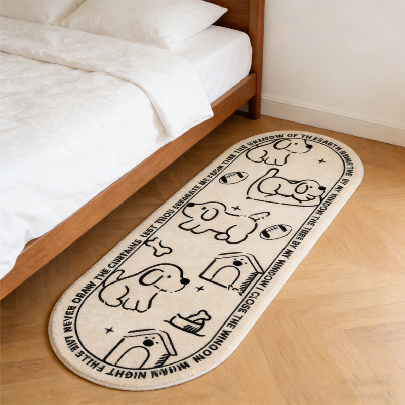Area Rugs,Cute Carpet Super Soft Area Rugs Cute Cartoon Dog Pattern Bedroom Mats，Luxury Shaggy High Absorbent and Anti Slip (31in*47in)