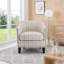 Fauteuil demi-tonneau rembourré à rayures