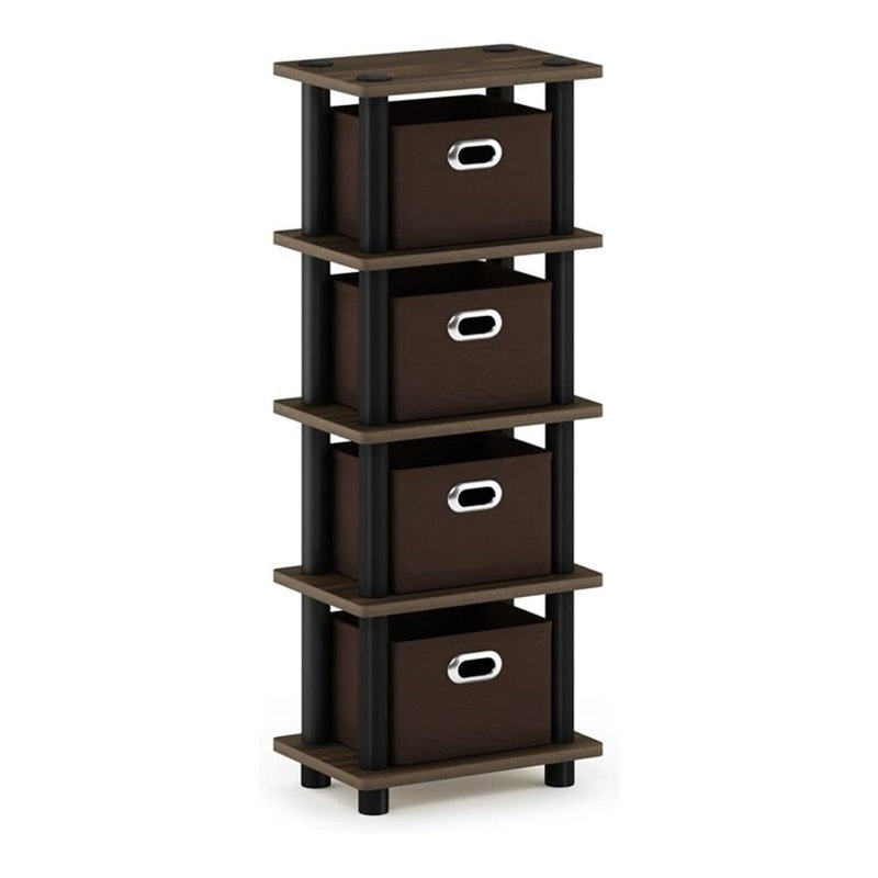 Columbia Walnut Space-Saving Rack - Stylish Open Shelf Storage Solution For Any Room