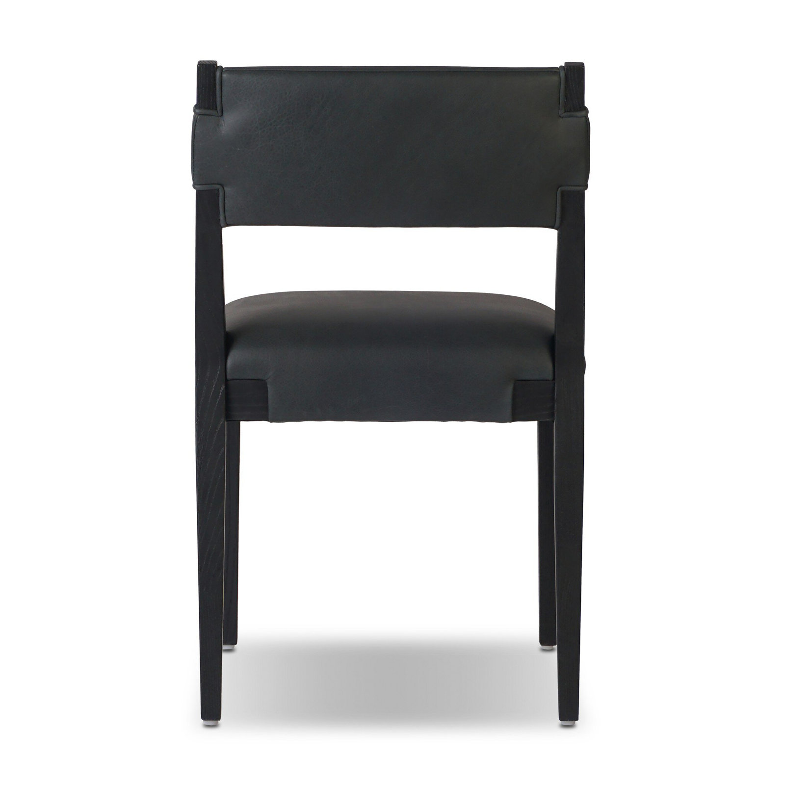 Bilbrey Genuine Leather Dining Chair, Brickhouse Black/Black Ash