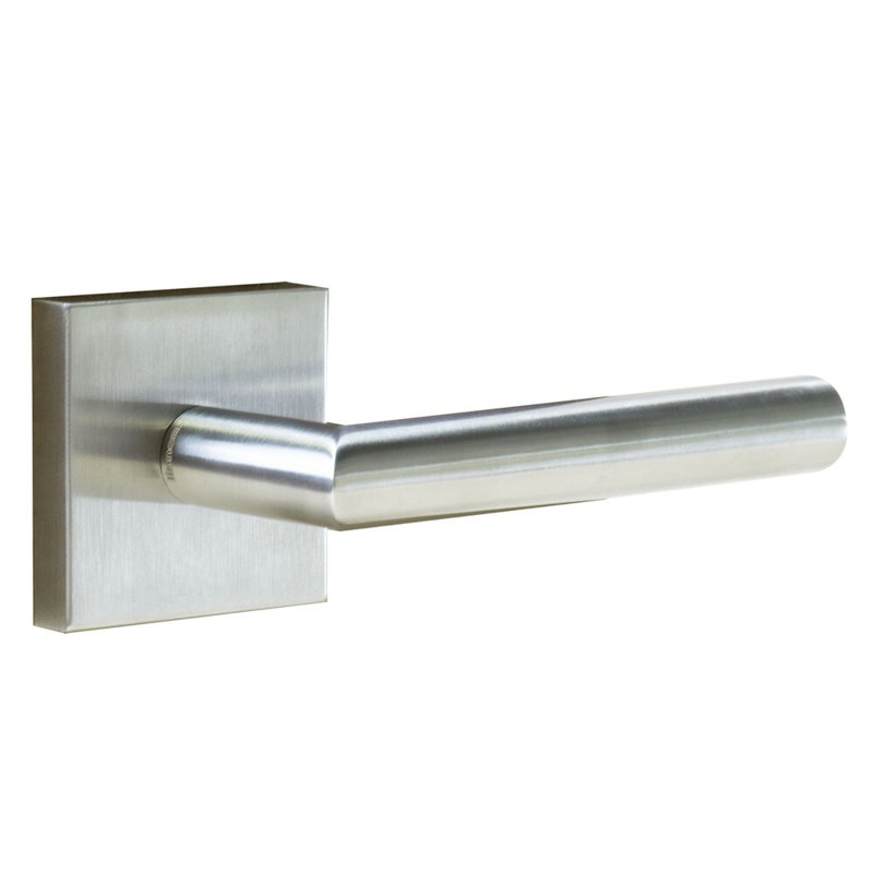Fausse poignée de porte simple, Gauche, Acier inoxydable satiné