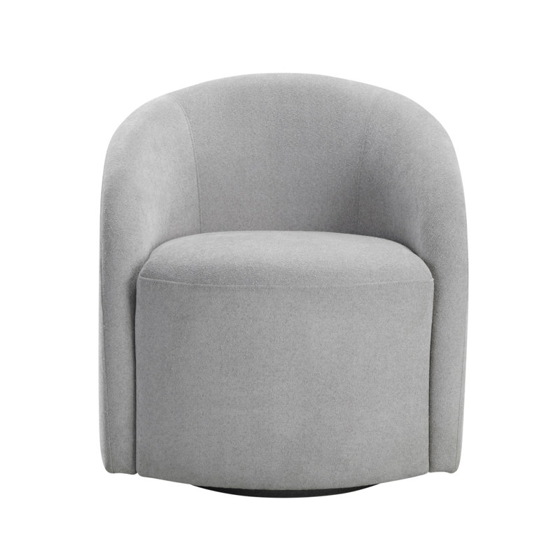 Luxueuse chaise pivotante en bois massif pour le salon, rehaussant le confort et le style, Gris clair