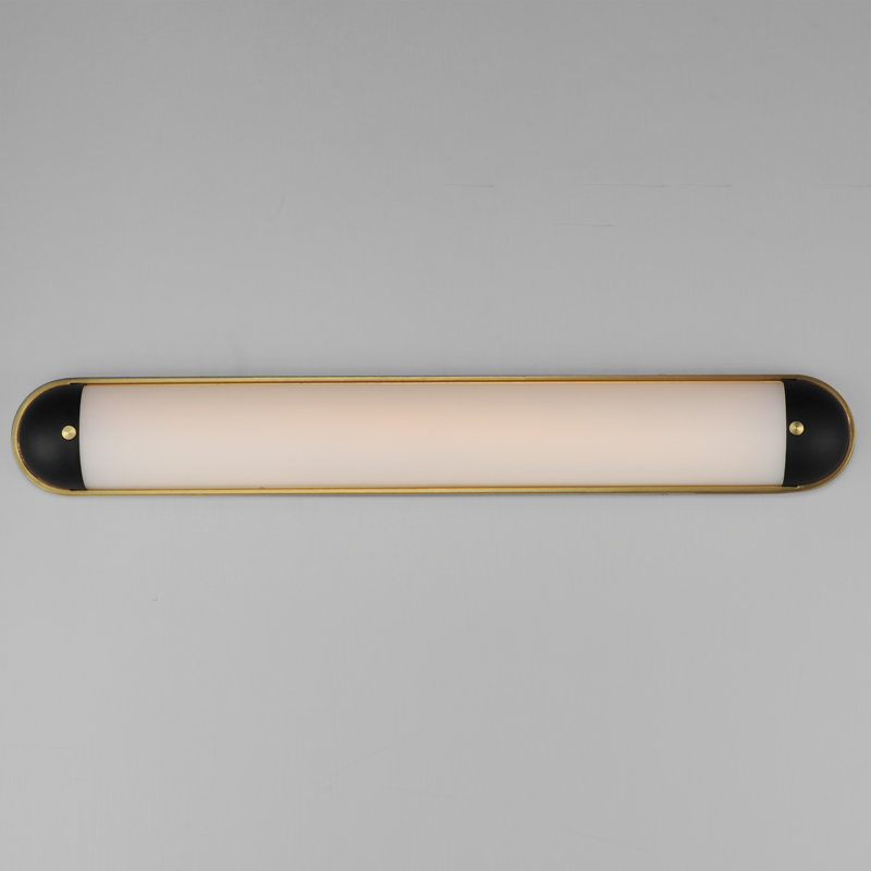 Dimmable LED Bath Bar, Black/Natural Aged Brass