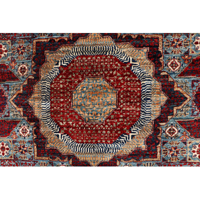 Wool Oriental Area Rug in Navy