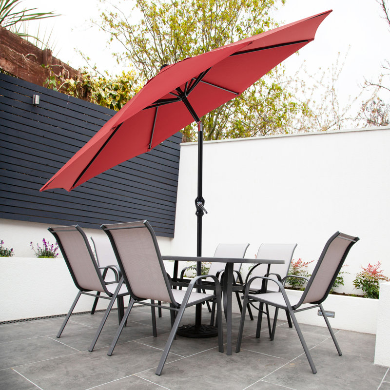 Parasol de marché inclinable 9 pi Senan, Rouge
