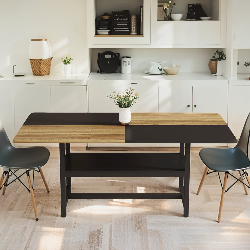 71" Dining Table With Storage Shelf