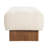 Tufted Linen Fabric Rectangular Ottoman Bench With Solid Wood Legs, Beige | Gift Idea