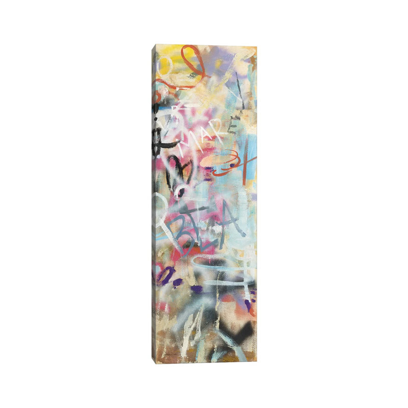 Graffiti Love Panel II by Danhui Nai - Wrapped Canvas Panoramic Painting, 91.44cm H x 30.48cm W x 1.91cm D